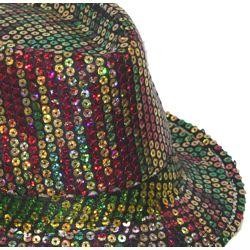 11in Long x 9in Wide Sequin Mardi Gras Fedora Hat
