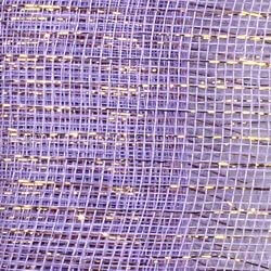 21in x 30ft Lavender Mesh Ribbon/ Netting w/ Gold Metallic Stripes