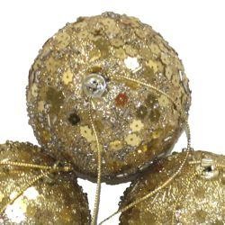 50mm Glittered Decorative Gold Ball Ornament