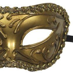 Assorted Silver and Gold Venetian Masquerade Masks with Trim Around The Edges