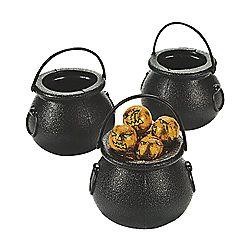 2 3/4in Plastic Black Candy/ Doubloons/ Coins Pot-O-Gold 