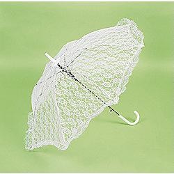 27in Long x 30in Wide White Lace Parasol/ Umbrella 