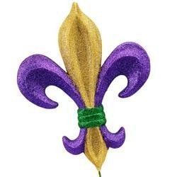 6' Fleur de Lis & Bead Tree New Orleans purple green gold Home decorations Mardi Gras Ball Garland