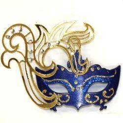 3 1/2in Wide x 2 1/2in Tall Assorted Colors Mini Laser Cut Venetian Mask w/ Magnet 