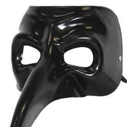 Black Long Nose Plastic Masquerade Mask