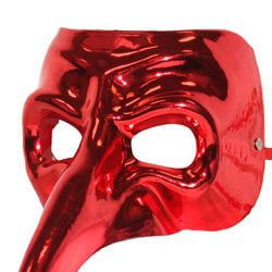 Red Long Nose Plastic Masquerade Mask