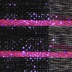 21in x 30ft Deluxe Metallic Black/ Thin Laser Hot Pink Stripes Mesh Ribbon/ Netting