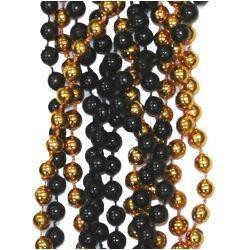 7mm 33in Black and Metallic Gold Beads 
