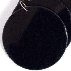 2.5in Blank Black Hard Plastic Disk/Medallions w/ Metal Ring