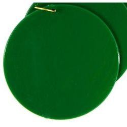 2.5in Blank Green Hard Plastic Disk/Medallions w/ Metal Ring