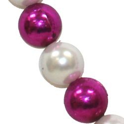 White Pearl and Hot Pink Bead 