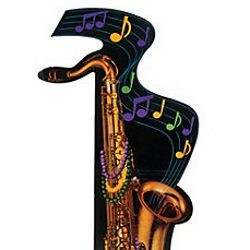 31in Wide x 64in Tall Large Saxophone Cardboard Stand-Up