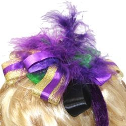 Mardi Gras Hairband w/ Feathers 