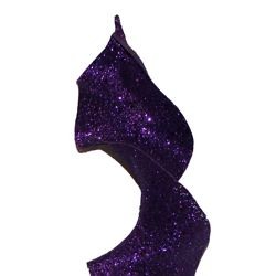 32in Tall Purple Glittered Curly Decorative Spray 