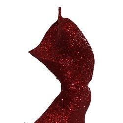 32in Tall Red Glittered Curly Decorative Spray 