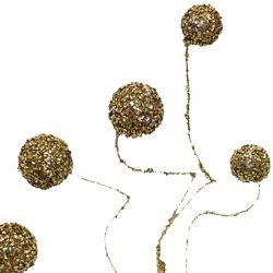 Glittered Gold Balls Decorative Stem 