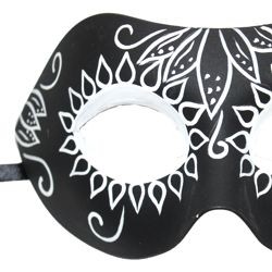 Black and White Day of the Dead Masquerade Mask