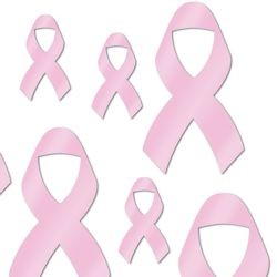 Metallic Foil Pink Ribbon Cutouts 