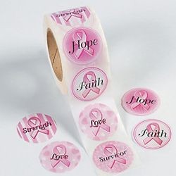 Breast Cancer Awareness Jumbo Roll Stickers 