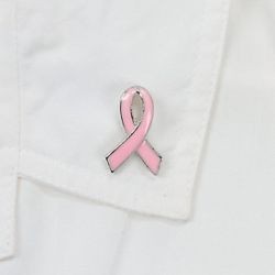 Metallic Pink Ribbon Pins 