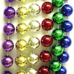 72in 22mm Round Metallic 6 Assorted Color Beads