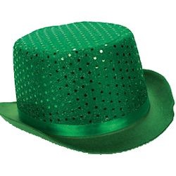 11 1/2in Adult St Patrick Felt Top Sequin Fedora Hat 