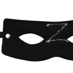 Black Sequin Masquerade Mask with Silver Glitter Design
