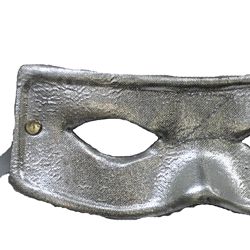 Silver Sequin Masquerade Mask with Silver Glitter Design
