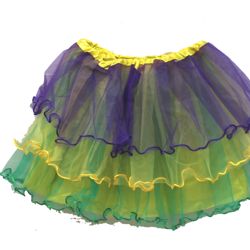 Mardi Gras Color Tutu Skirt Adult Size