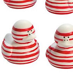 Candy Cane Striped Rubber Duckies 
