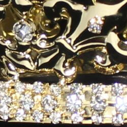 4 1/2in Tall x 7.75in Wide Gold Rhinestone Crown