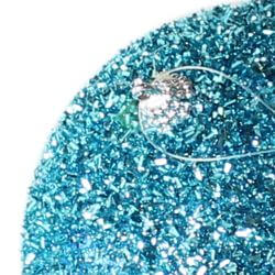5in Glitter Decorative Turquoise Ball Ornament