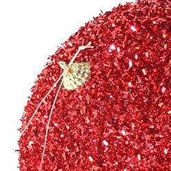 6in Glitter Decorative Red Ball Ornament