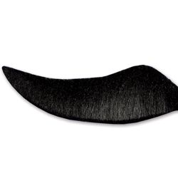 5 1/2in Black Hairy Adhesive Mustaches