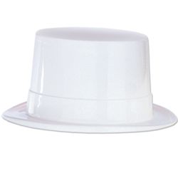 5in Tall White Plastic Top Hat