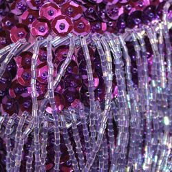 Purple Sequin Bra w/ Beaded top With Fringes 
