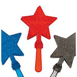 Plastic Patriotic Glitter Star Clappers