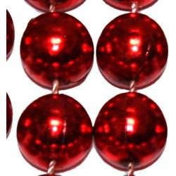 12mm 42in Metallic Red Beads