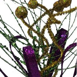 16in Tall Purple/ Green/ Gold Flower Bush 