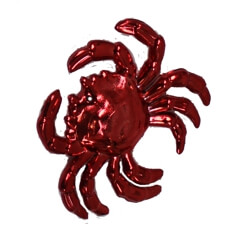 2in Long x 2.5in Wide Metallic Red Crab 