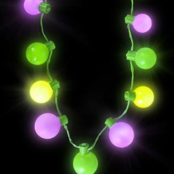 25in Long Mardi Gras Light Up Necklace 
