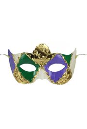 6.75in wide x 4.25in tall Mardi Gras Masquerade Eye Mask