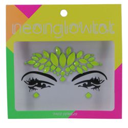 Green Neon Color Face/ Body Jewels/ Tattoo