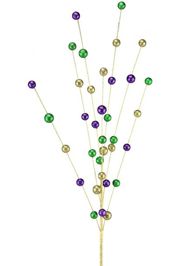 Purple, Green, and Gold Glittered Balls Spray