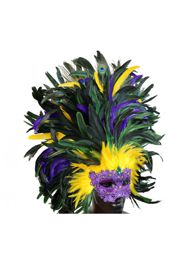 Mardi Gras Venetian Macrame Feather Mask
