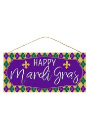 Mardi Gras plaque wreath attachment or garland accent centerpiece sign plaque