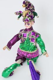 18in Tall Mardi Gras Purple Jester Doll