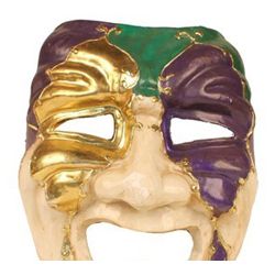 Mardi Gras Paper Mache Tragedy Venetian Big Mask 