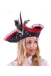 Ladies Pirate Hat with Feathers