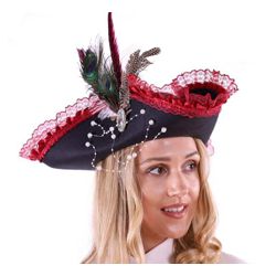Ladies Pirate Hat with Feathers